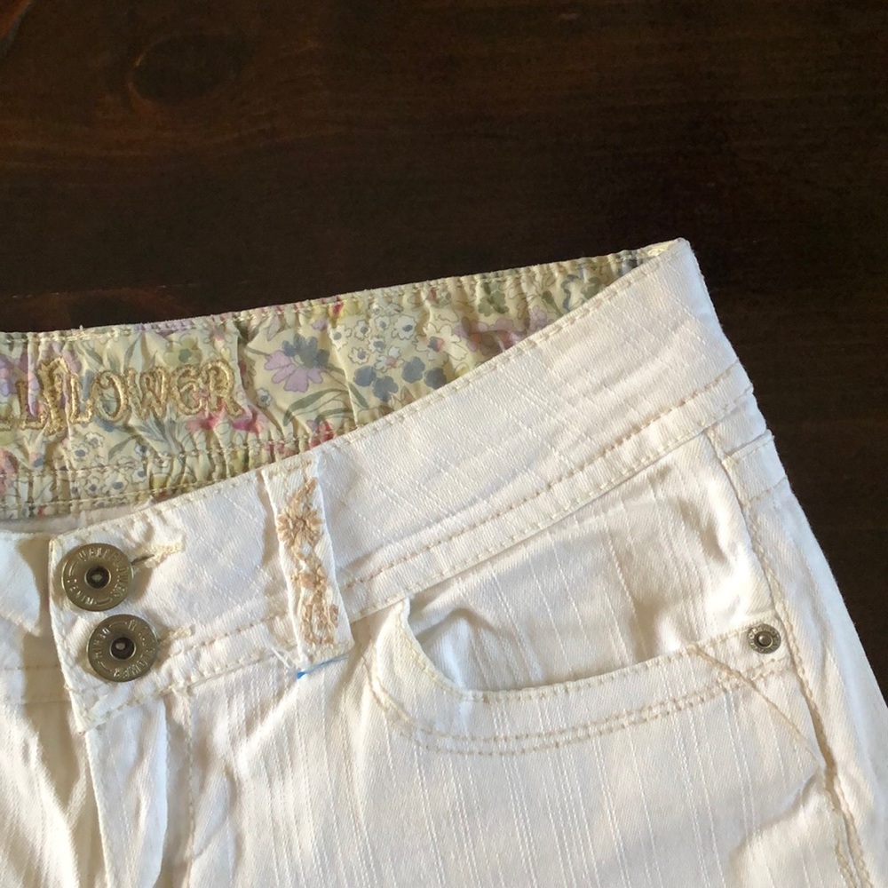 White jean shorts